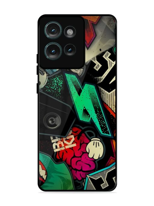 Graffiti Art Glossy Metal Phone Cover for Motorola Moto Edge 50 (5G)