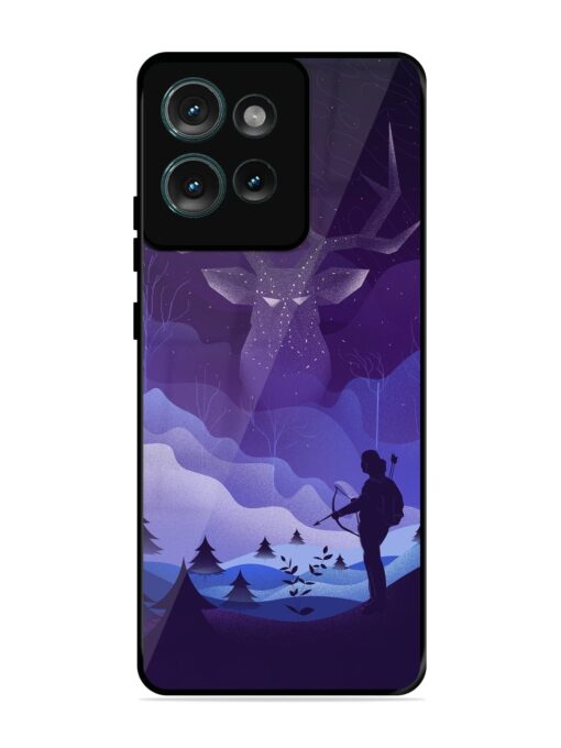 Deer Forest River Glossy Metal Phone Cover for Motorola Moto Edge 50 (5G)