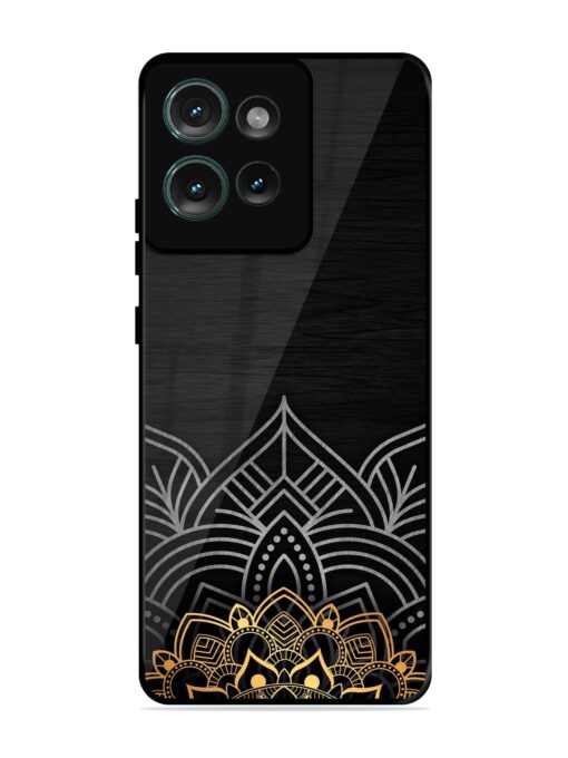 Decorative Golden Pattern Glossy Metal Phone Cover for Motorola Moto Edge 50 (5G)