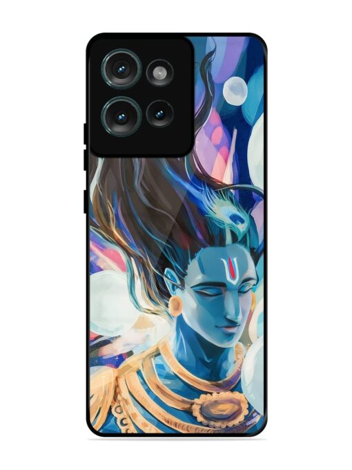 Bhagwan Sri Krishna Glossy Metal Phone Cover for Motorola Moto Edge 50 (5G)