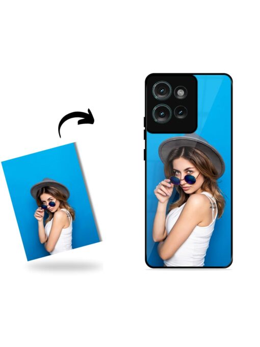 Custom Photo Printed Glossy Metal Phone Cover for Motorola Moto Edge 50 (5G) Zapvi