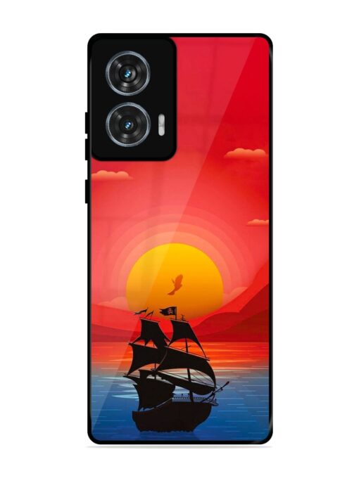 Sunset Sail Glossy Metal Phone Cover for Motorola Moto Edge 50 Fusion (5G) Zapvi