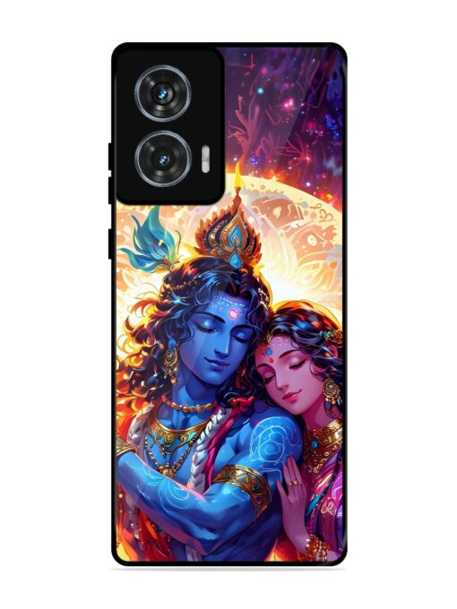 Radha Krishna Art Glossy Metal Phone Cover for Motorola Moto Edge 50 Fusion (5G) Zapvi