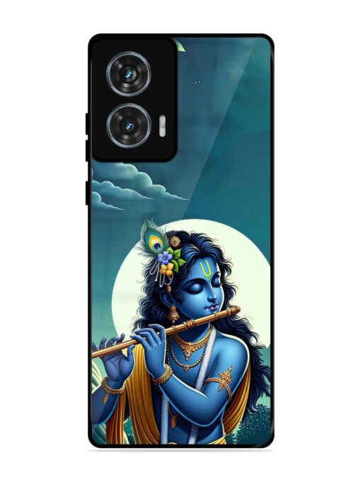 Krishna's Divine Flute Glossy Metal Phone Cover for Motorola Moto Edge 50 Fusion (5G)