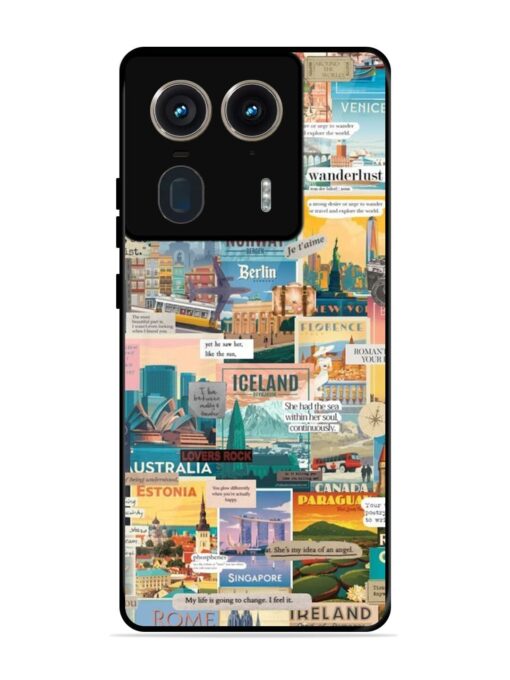 Travel Inspiration Collage Glossy Metal Phone Cover for Motorola Moto Edge 50 Ultra (5G)