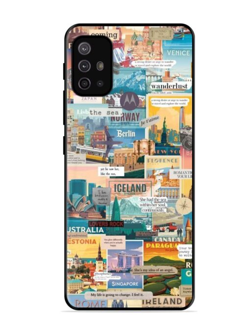 Travel Inspiration Collage Glossy Metal Phone Cover for Motorola Moto G10 Power