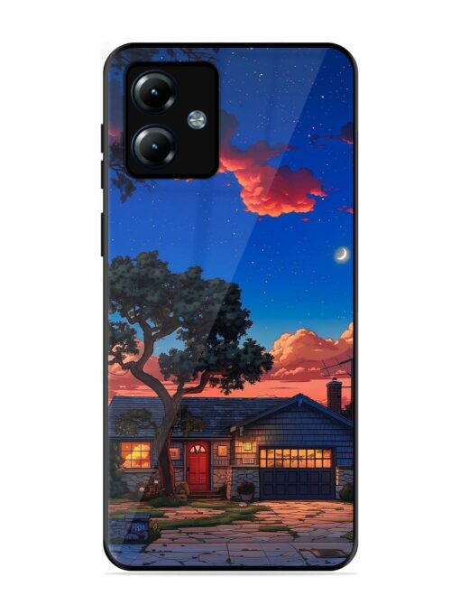 Serene Suburban Twilight Glossy Metal Phone Cover for Motorola Moto G14 Zapvi