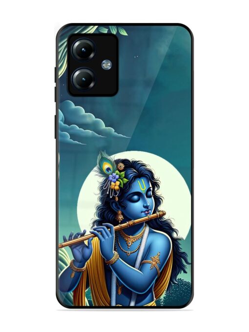 Krishna's Divine Flute Glossy Metal Phone Cover for Motorola Moto G14 Zapvi