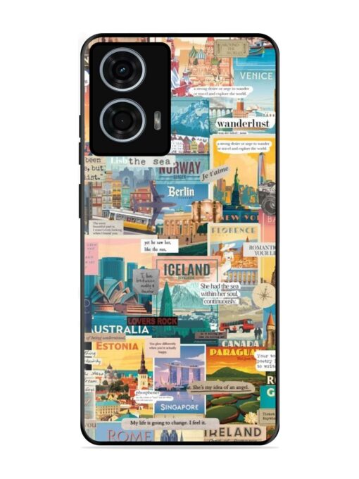 Travel Inspiration Collage Glossy Metal Phone Cover for Motorola Moto G24 Power