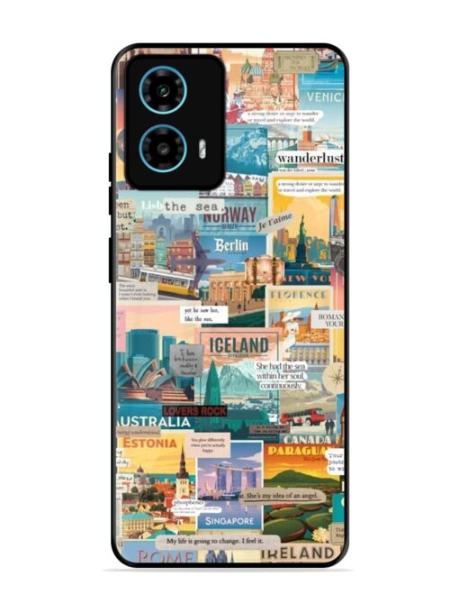 Travel Inspiration Collage Glossy Metal Phone Cover for Motorola Moto G34 (5G)