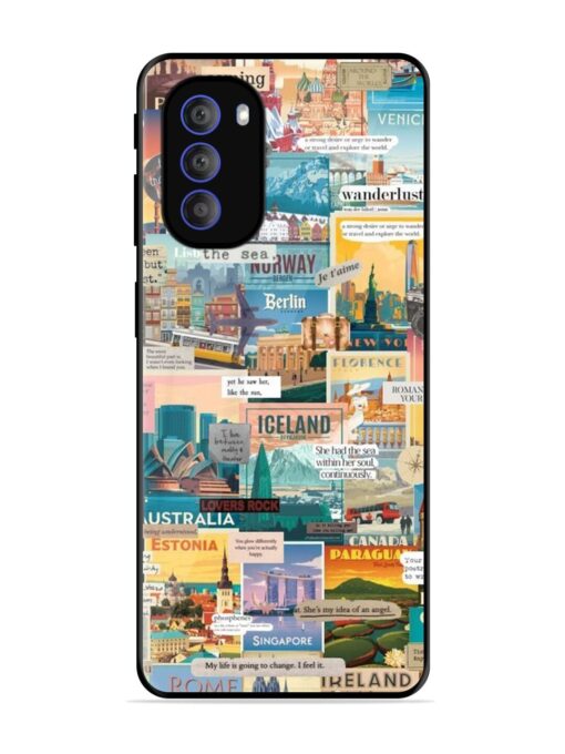 Travel Inspiration Collage Glossy Metal Phone Cover for Motorola Moto G51 (5G) Zapvi