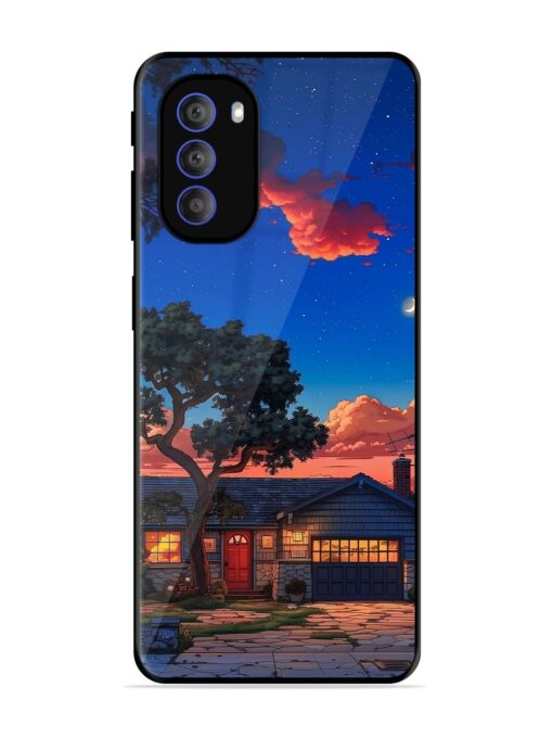 Serene Suburban Twilight Glossy Metal Phone Cover for Motorola Moto G51 (5G) Zapvi