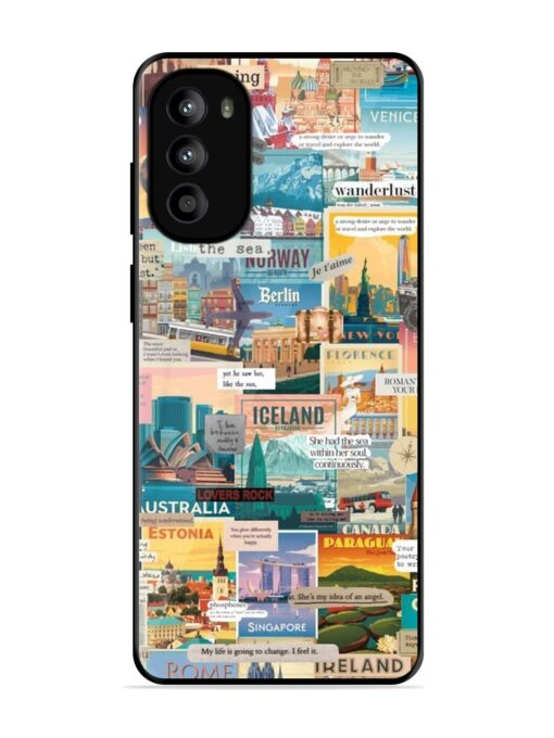 Travel Inspiration Collage Glossy Metal Phone Cover for Motorola Moto G52 Zapvi