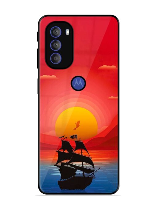 Sunset Sail Glossy Metal Phone Cover for Motorola Moto G71 (5G) Zapvi