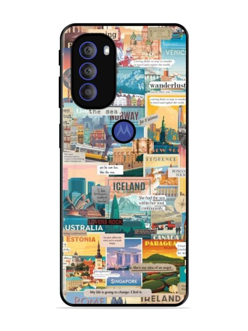 Travel Inspiration Collage Glossy Metal Phone Cover for Motorola Moto G71 (5G)