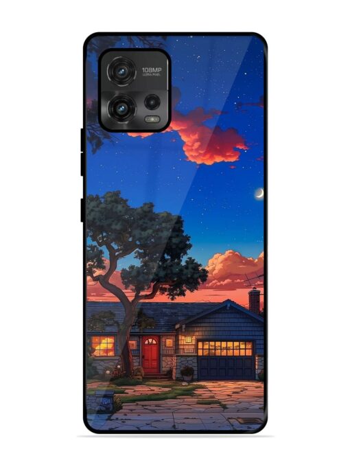 Serene Suburban Twilight Glossy Metal Phone Cover for Motorola Moto G72 Zapvi