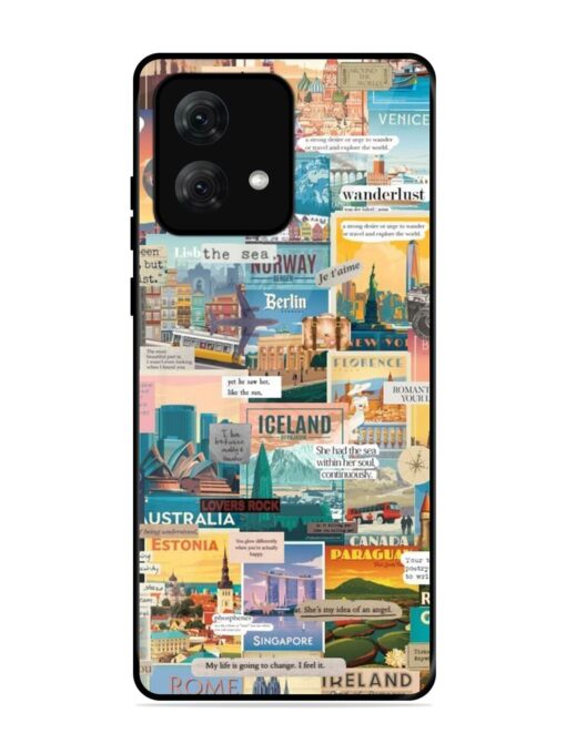 Travel Inspiration Collage Glossy Metal Phone Cover for Motorola Moto G84 (5G) Zapvi