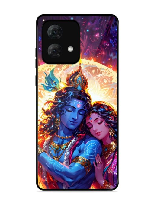 Radha Krishna Art Glossy Metal Phone Cover for Motorola Moto G84 (5G) Zapvi