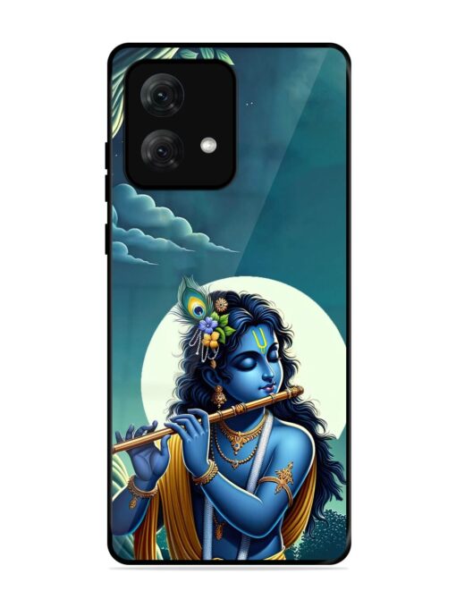 Krishna's Divine Flute Glossy Metal Phone Cover for Motorola Moto G84 (5G) Zapvi