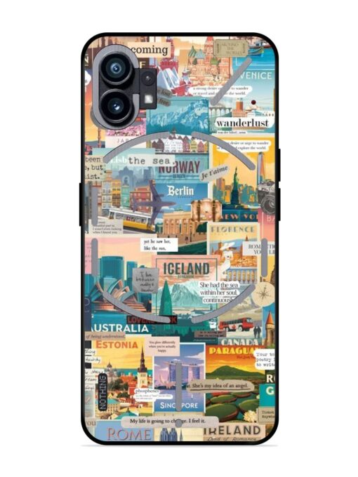 Travel Inspiration Collage Glossy Metal Phone Cover for Nothing Phone 1 Zapvi