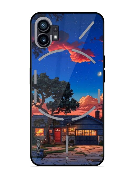 Serene Suburban Twilight Glossy Metal Phone Cover for Nothing Phone 1