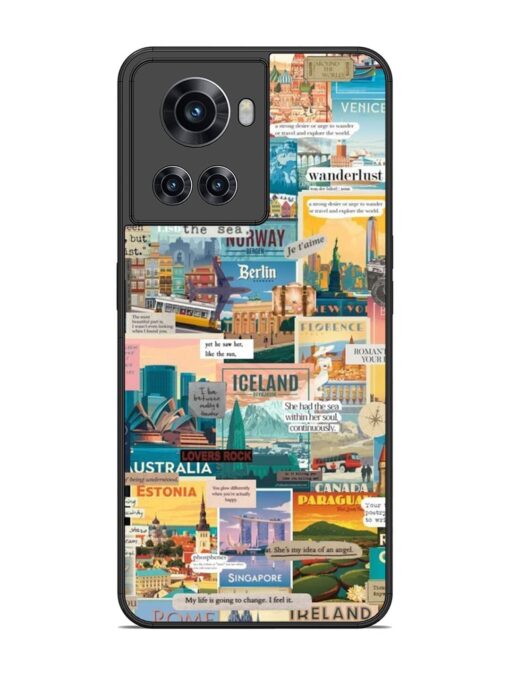 Travel Inspiration Collage Glossy Metal Phone Cover for Oneplus 10R (5G) Zapvi