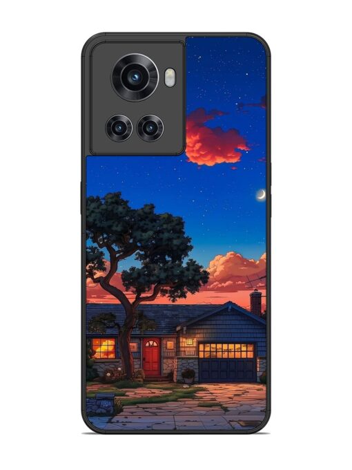 Serene Suburban Twilight Glossy Metal Phone Cover for Oneplus 10R (5G) Zapvi