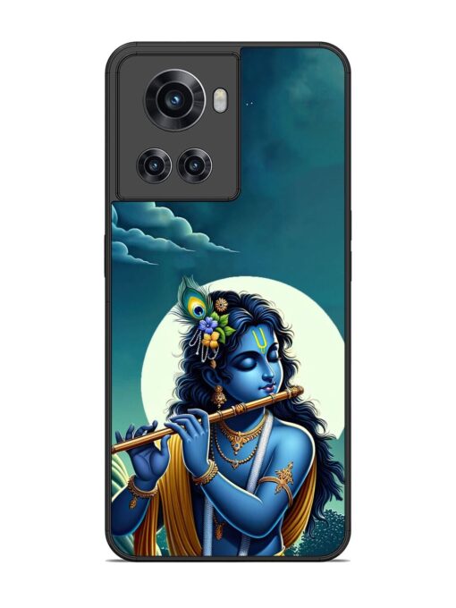 Krishna's Divine Flute Glossy Metal Phone Cover for Oneplus 10R (5G) Zapvi