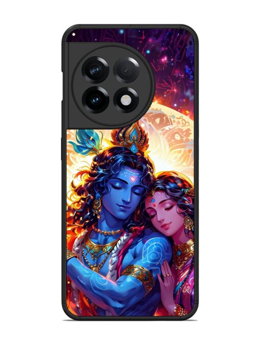 Radha Krishna Art Glossy Metal Phone Cover for Oneplus 11R (5G) Zapvi