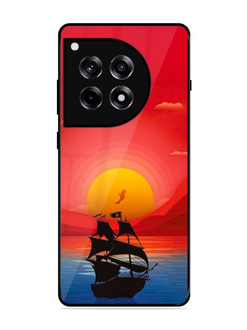 Sunset Sail Glossy Metal Phone Cover for Oneplus 12R (5G) Zapvi