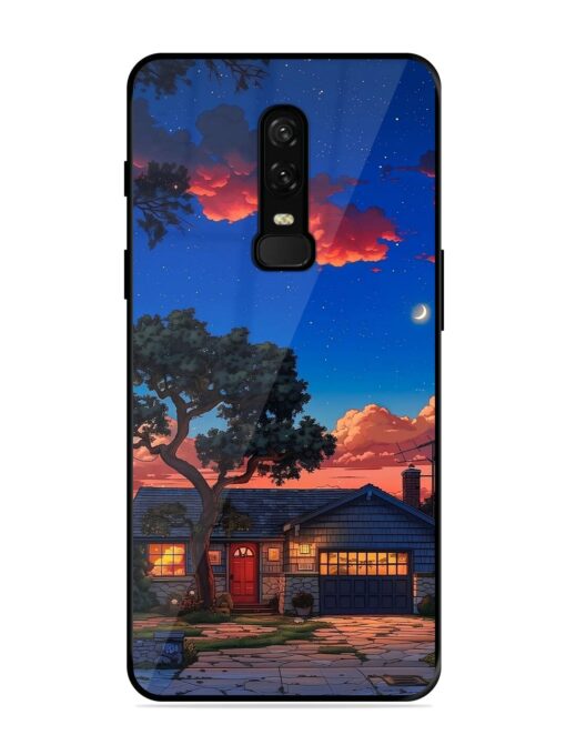 Serene Suburban Twilight Glossy Metal Phone Cover for Oneplus 6