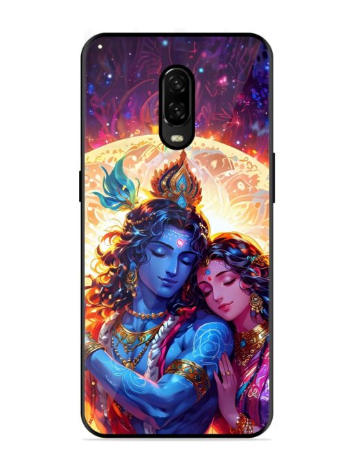 Radha Krishna Art Glossy Metal Phone Cover for Oneplus 6T Zapvi