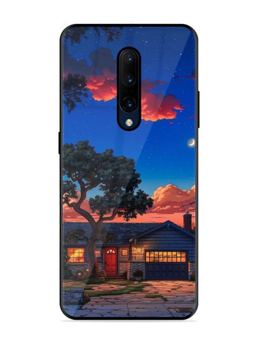 Serene Suburban Twilight Glossy Metal Phone Cover for Oneplus 7 Pro Zapvi