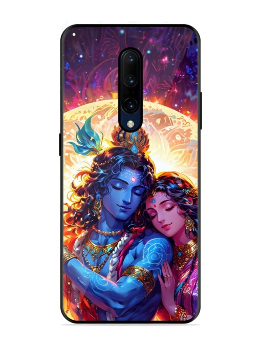 Radha Krishna Art Glossy Metal Phone Cover for Oneplus 7 Pro