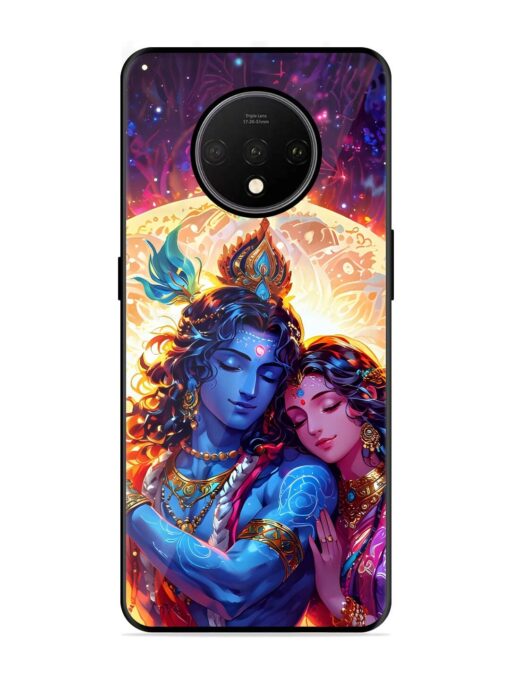 Radha Krishna Art Glossy Metal Phone Cover for Oneplus 7T Zapvi