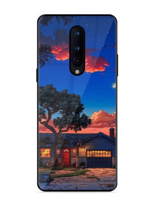 Serene Suburban Twilight Glossy Metal Phone Cover for Oneplus 8 Zapvi