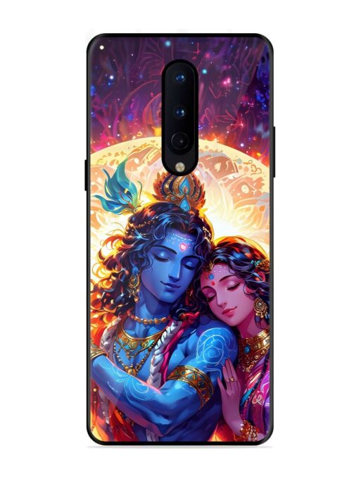 Radha Krishna Art Glossy Metal Phone Cover for Oneplus 8 Zapvi