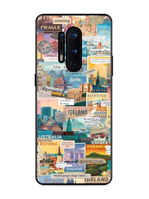 Travel Inspiration Collage Glossy Metal Phone Cover for Oneplus 8 Pro