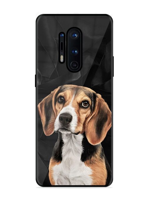 Beagle Portrait Glossy Metal Phone Cover for Oneplus 8 Pro Zapvi