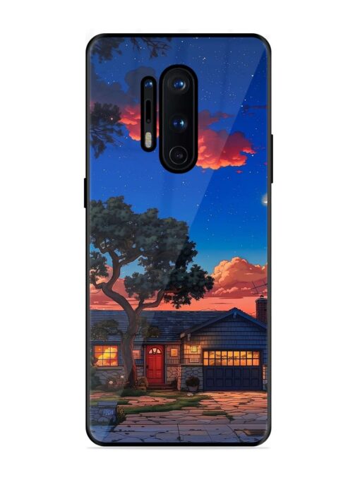 Serene Suburban Twilight Glossy Metal Phone Cover for Oneplus 8 Pro Zapvi