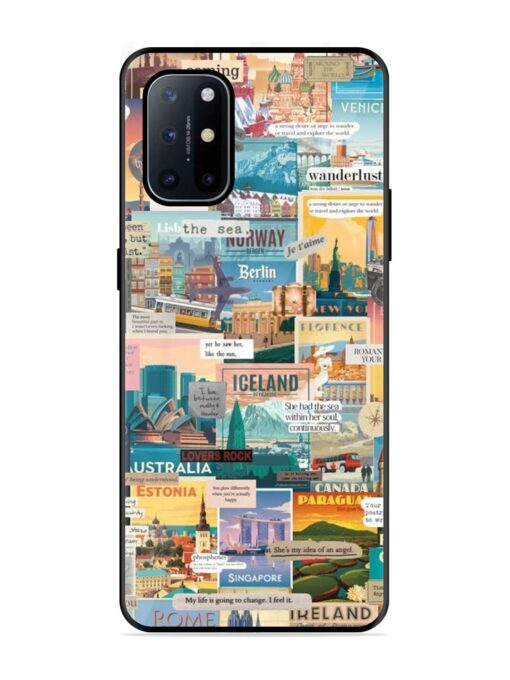 Travel Inspiration Collage Glossy Metal Phone Cover for Oneplus 8T (5G)