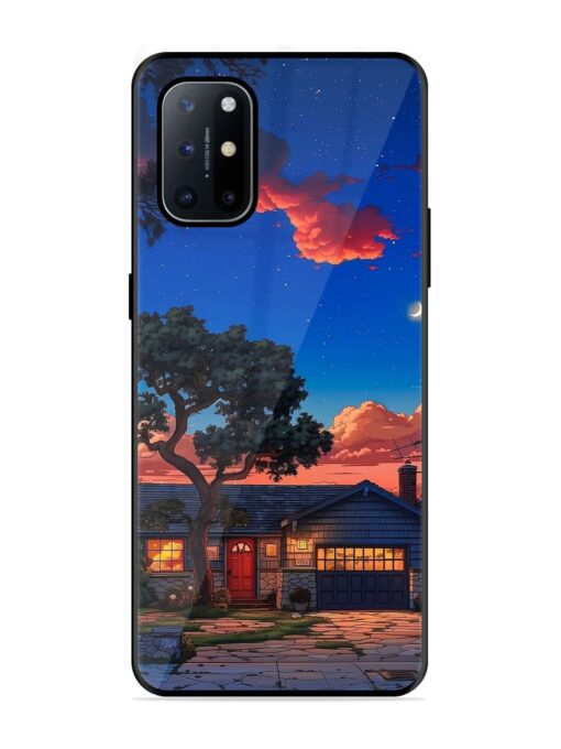 Serene Suburban Twilight Glossy Metal Phone Cover for Oneplus 8T (5G) Zapvi