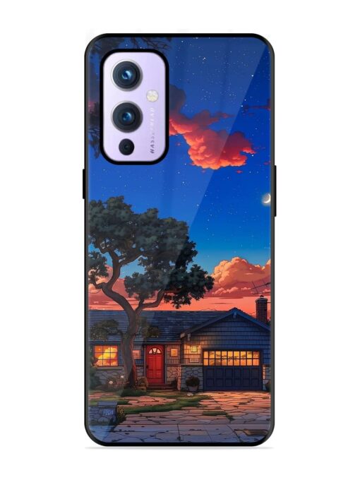 Serene Suburban Twilight Glossy Metal Phone Cover for Oneplus 9 (5G)