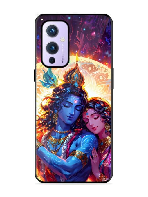 Radha Krishna Art Glossy Metal Phone Cover for Oneplus 9 (5G) Zapvi