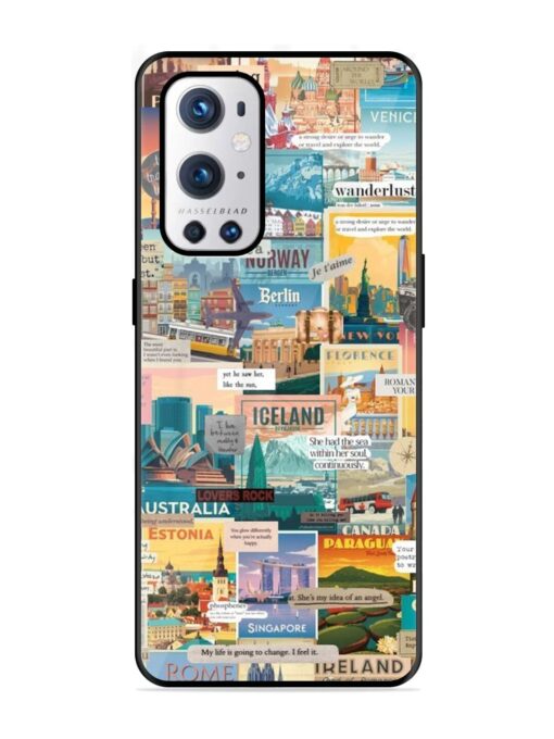 Travel Inspiration Collage Glossy Metal Phone Cover for Oneplus 9 Pro (5G)