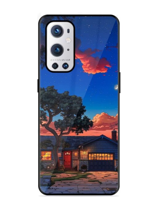 Serene Suburban Twilight Glossy Metal Phone Cover for Oneplus 9 Pro (5G) Zapvi