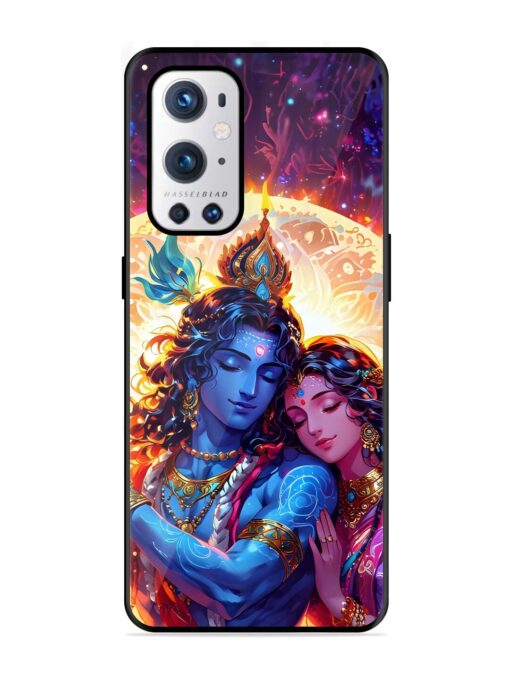 Radha Krishna Art Glossy Metal Phone Cover for Oneplus 9 Pro (5G) Zapvi