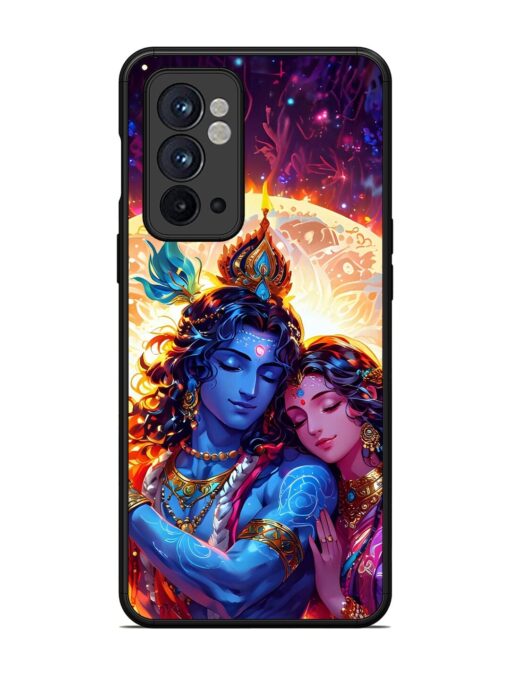 Radha Krishna Art Glossy Metal Phone Cover for Oneplus 9RT (5G) Zapvi