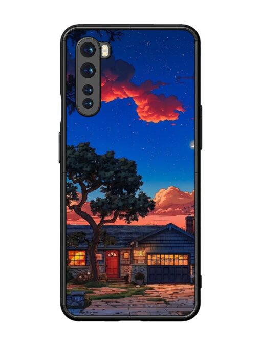 Serene Suburban Twilight Glossy Metal Phone Cover for Oneplus Nord Zapvi