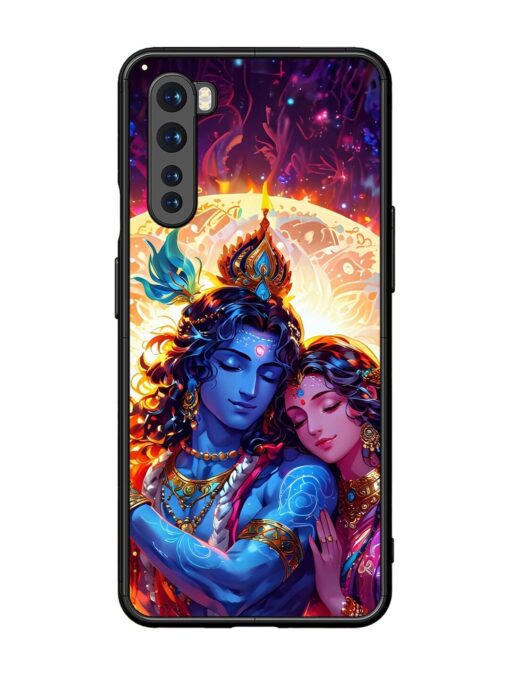 Radha Krishna Art Glossy Metal Phone Cover for Oneplus Nord Zapvi